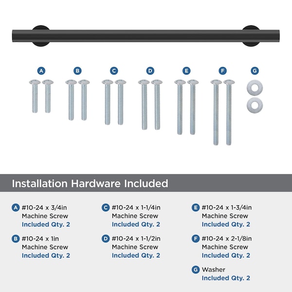 Amerock Radius 12 inch 305mm Center-to-Center Matte Black Appliance Pull - BP54050FB