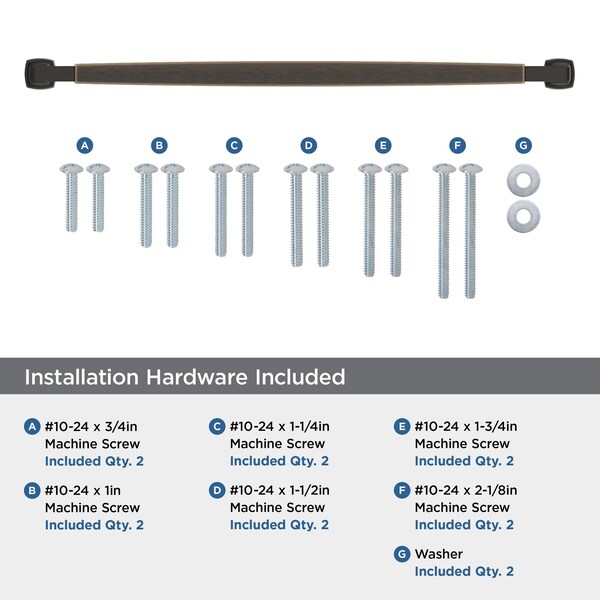 Amerock Stature 18 inch 457mm Center-to-Center Oil Rubbed Bronze Appliance Pull - BP54061ORB