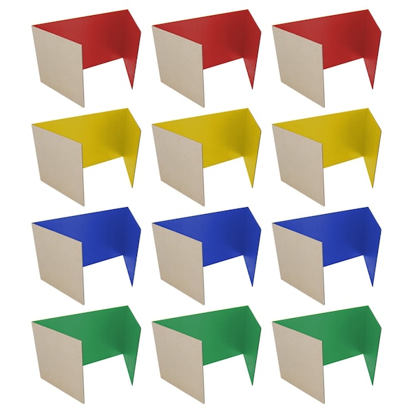 Flipside 18in X 48in  Assorted Colors Corrugated Study Carrel 5/32in, 12PK - 61849-12
