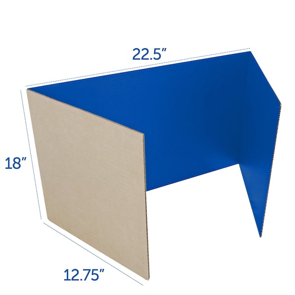 Flipside 18in X 48in  Assorted Colors Corrugated Study Carrel 5/32in, 12PK - 61849-12