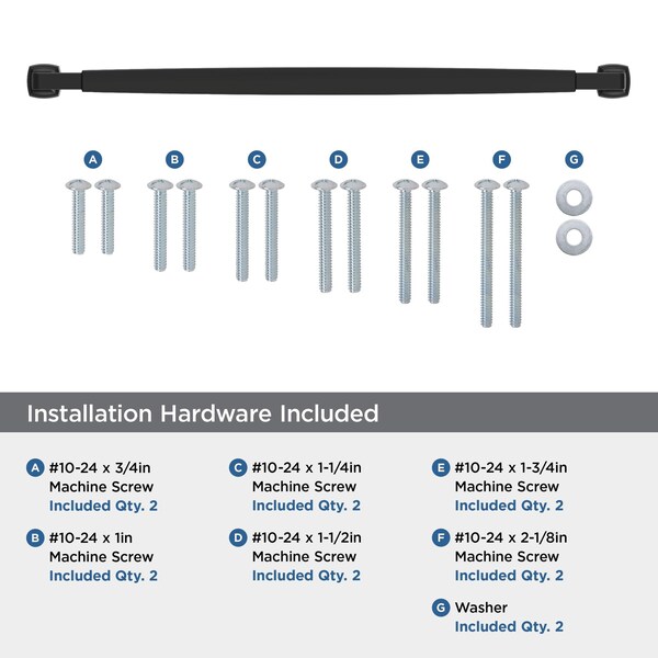 Amerock Stature 18 inch 457mm Center-to-Center Matte Black Appliance Pull - BP54061FB