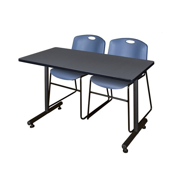 Kobe Rectangle Tables > Training Tables > Kobe Training Table & Chair Sets, 48 W, 24 L, 29 H, Grey - MKTRCT4824GY44BE