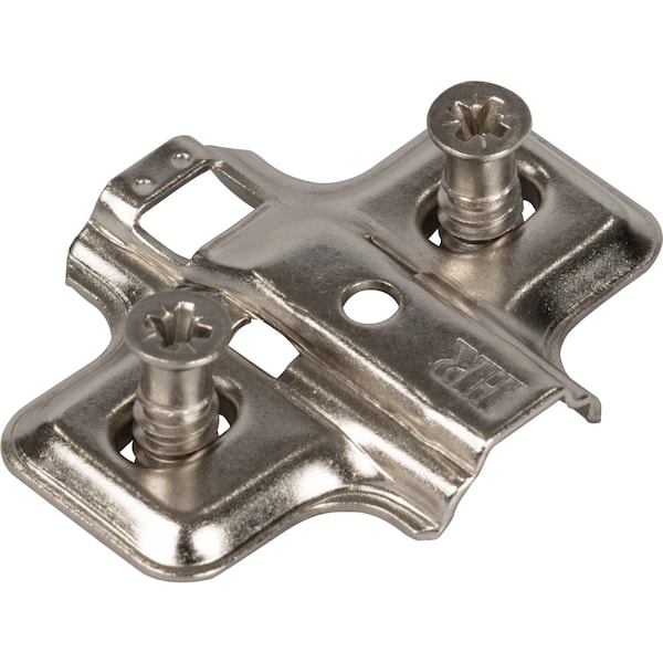 Hardware Resources Standard Duty 0 mm Non-Cam Adjustable Steel Plate with Euro Screws for 500 Series Euro Hinges - 400.0118.75