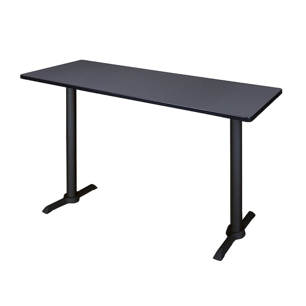 Cain Rectangle Cain Cafe Training Tables, 66 W, 24 L, 42 H, Wood|Metal Top, Grey - MCTRCT6624GY