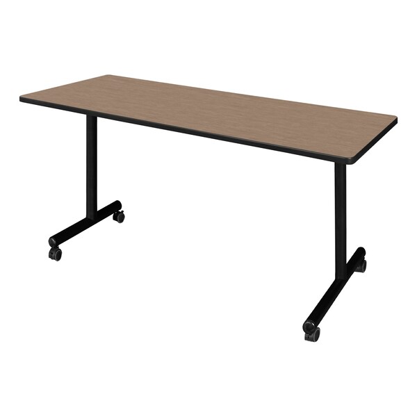 Regency Kobe Mobile T-Base Training Seminar Table, 66 in W, 24 in L, Noble Oak - MKTRCC6624NO