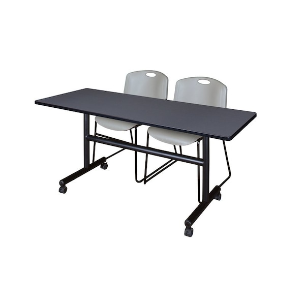 Kobe FlipTop Table, 60" W, 29" H, Laminate Top, Gray - MKFT6024GY44GY