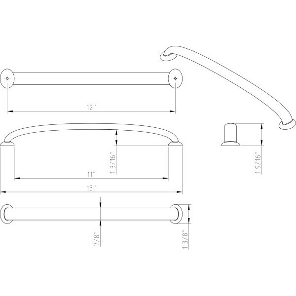 Jeffrey Alexander 12" Center-to-Center Brushed Oil Rubbed Bronze Hudson Appliance Handle - 650-12DBAC