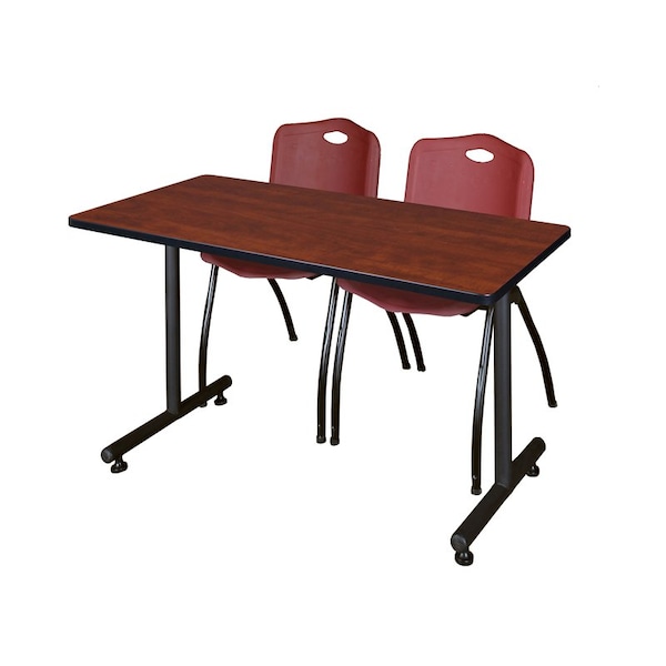Kobe Rectangle Tables > Training Tables > Kobe Training Table & Chair Sets, 48 W, 24 L, 29 H, Cherry - MKTRCT4824CH47BY