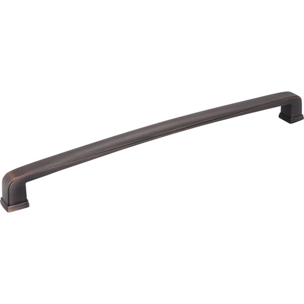 Jeffrey Alexander 12" Center-to-Center Brushed Oil Rubbed Bronze Square Milan 1 Appliance Handle - 1092-12DBAC