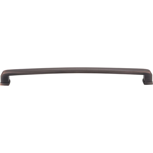 Jeffrey Alexander 12" Center-to-Center Brushed Oil Rubbed Bronze Square Milan 1 Appliance Handle - 1092-12DBAC
