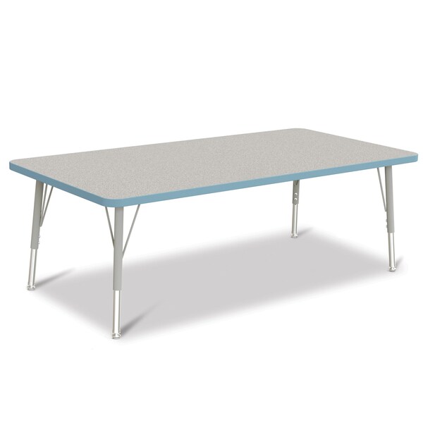 Jonti-Craft Berries Rectangle Activity Table, 30 in. x 60 in., E-height, Freckled Gray/Coastal Blue/Gray - 6408JCE131