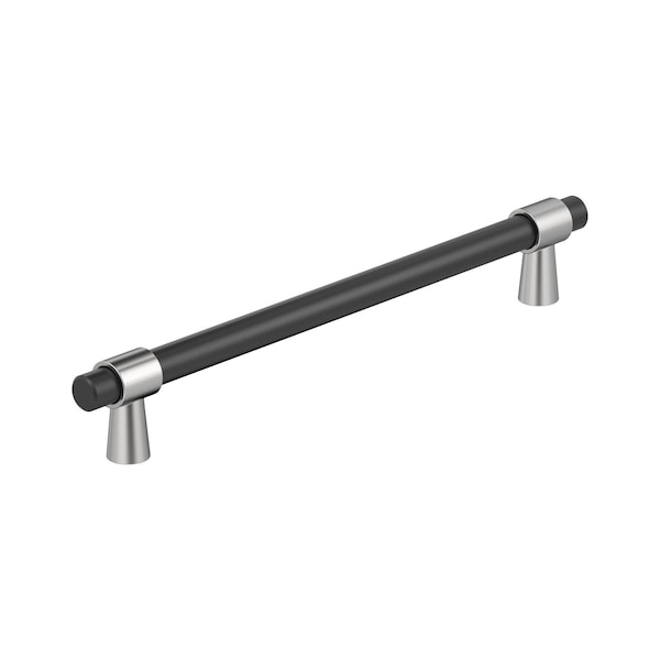 Amerock Mergence 12 inch 305mm Center-to-Center Matte Black/Polished Chrome Appliance Pull - BP36982FB26
