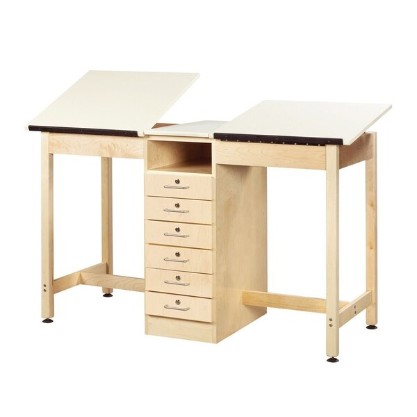 Diversified Spaces Rectangle Adjustable Table, 60" W, 34" L, 36" H, HPL Almond - DTA-21A
