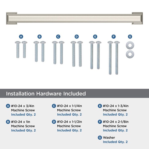 Amerock Appoint 12 inch 305mm Center-to-Center Satin Nickel Appliance Pull - BP54030G10