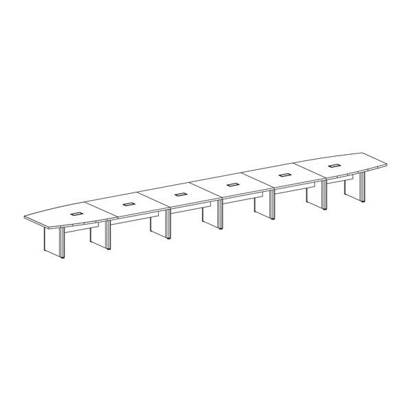 Officesource OS Laminate Conference Tables - Expandable Boat Shaped Conference Table with Elliptical Base - OSCBELP28MW