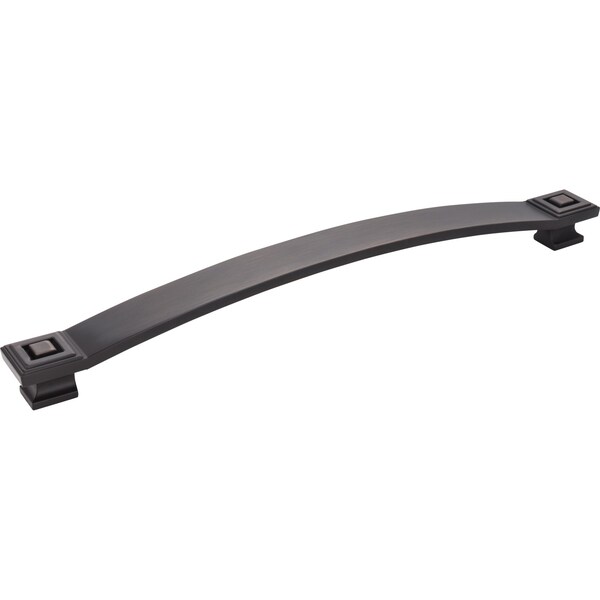 Jeffrey Alexander 12" Center-to-Center Brushed Oil Rubbed Bronze Square Delmar Appliance Handle - 585-12DBAC