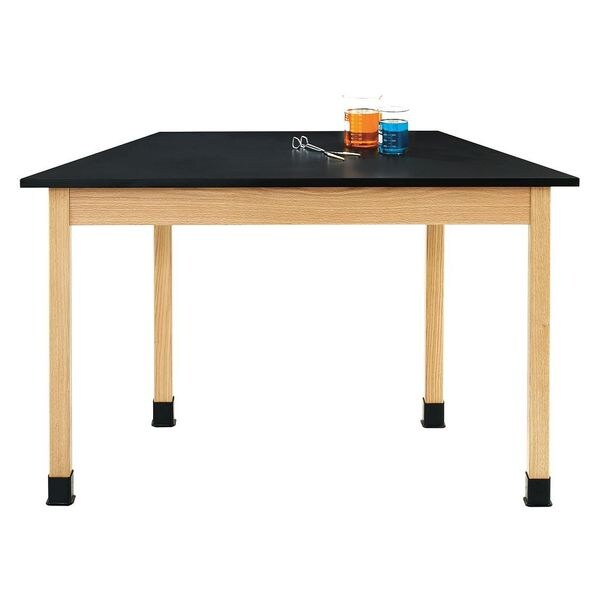 Diversified Spaces Trapezoid Trapezoid Table, 24" W, 26" L, 30" H, ChemGuard Laminate, Black - TZ7602BK30N