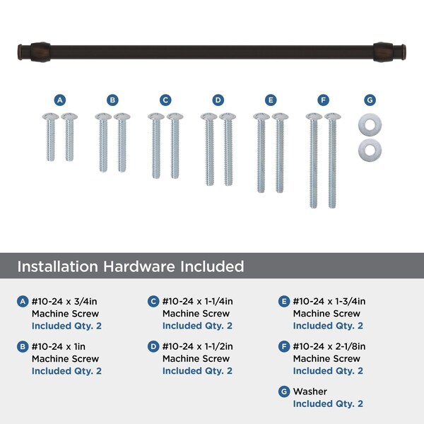 Amerock Winsome 18 inch 457mm Center-to-Center Oil Rubbed Bronze Appliance Pull - BP54066ORB