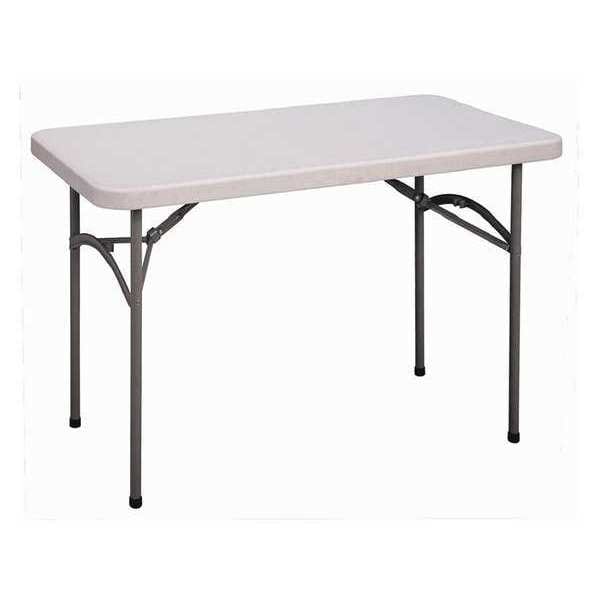 Correll Rectangle Economy Blow Molded Folding Utility Table, Blow Molded Plastic Top, Gray Granite - CP2448-23