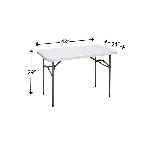 Correll Rectangle Economy Blow Molded Folding Utility Table, Blow Molded Plastic Top, Gray Granite - CP2448-23