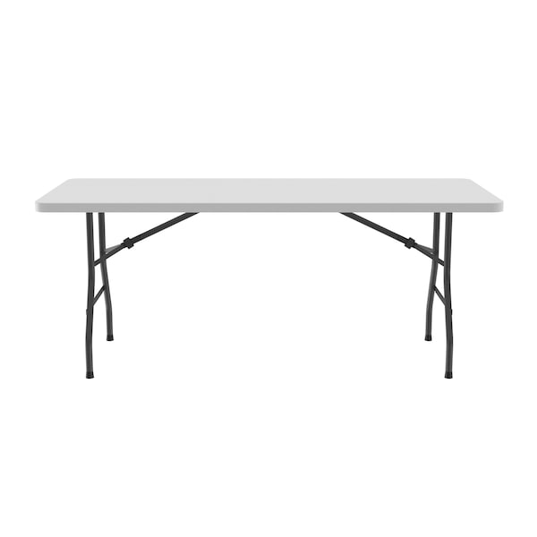 Correll Rectangle Economy Blow Molded Folding Utility Table, Blow Molded Plastic Top, Gray Granite - CP2448-23
