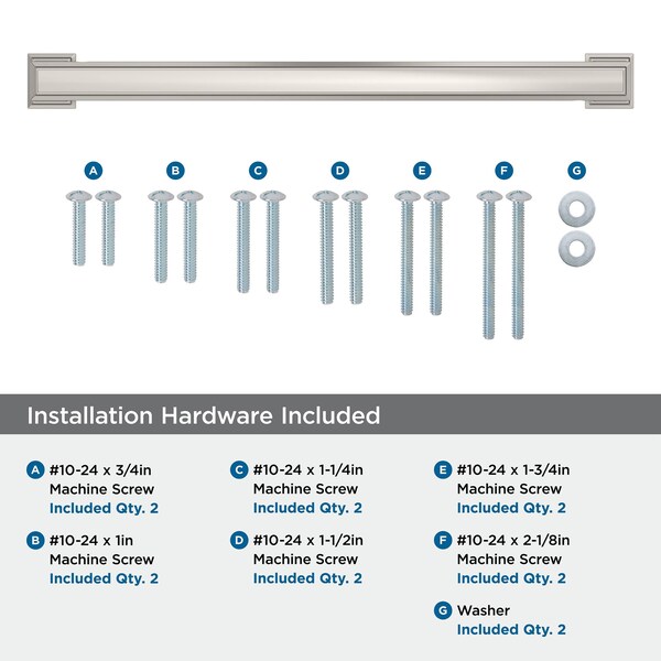 Amerock Appoint 12 inch 305mm Center-to-Center Polished Nickel Appliance Pull - BP54030PN