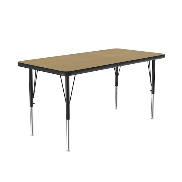 Correll Rectangle Adjustable Height Activity Kids School Table, 24" W, 48" L, 19" to 29" H, Fusion Maple - A2448-REC-16