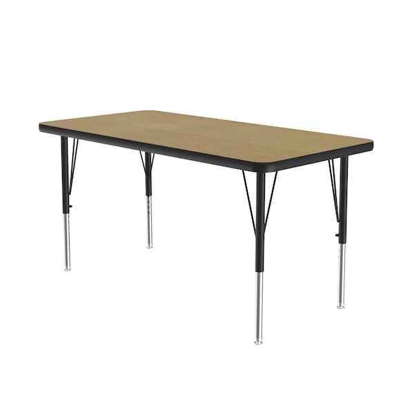 Correll Rectangle Adjustable Height Activity Kids School Table, 24" W, 48" L, 19" to 29" H, Fusion Maple - A2448-REC-16
