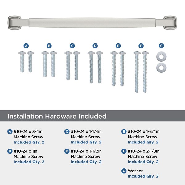 Amerock Stature 12 inch 305mm Center-to-Center Satin Nickel Appliance Pull - BP54060G10