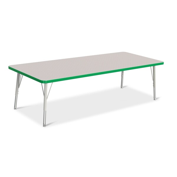 Jonti-Craft Berries Rectangle Activity Table, 30 in. x 72 in., E-height, Freckled Gray/Green/Gray - 6413JCE119