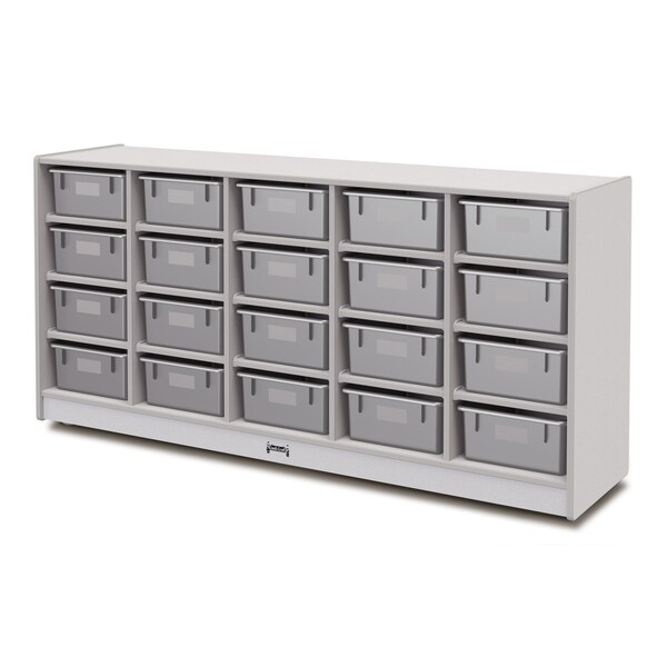 Jonti-Craft Rainbow Accents 20 Tub Mobile Storage, with Tubs, Gray - 4021JCWW000