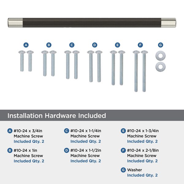 Amerock Esquire 12 inch 305mm Center-to-Center Satin Nickel/Oil Rubbed Bronze Appliance Pull - BP54040G10ORB