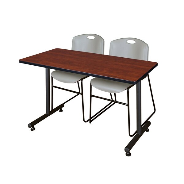Kobe Rectangle Tables > Training Tables > Kobe Training Table & Chair Sets, 48 W, 30 L, 29 H, Cherry - MKTRCT4830CH44GY