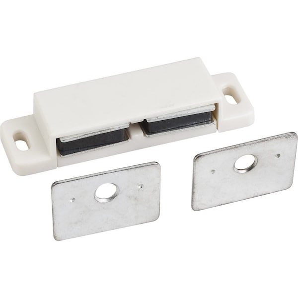 Hardware Resources 15 lb Double Magnetic Catch White/Zinc, Retail Pack 2PK - 50621-R
