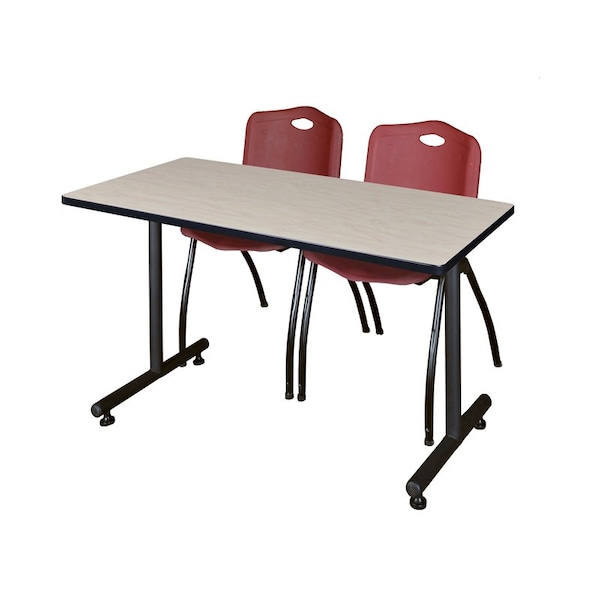 Kobe Rectangle Tables > Training Tables > Kobe Training Table & Chair Sets, 48 W, 30 L, 29 H, Maple - MKTRCT4830PL47BY
