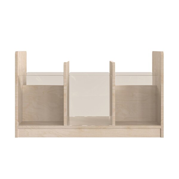 Flash Furniture Bright Beginnings Commercial Grade Modular Double Sided Multipurpose Wooden Classroom Storage Unit with Transparent Sides, Natural - MK-KE24558-GG