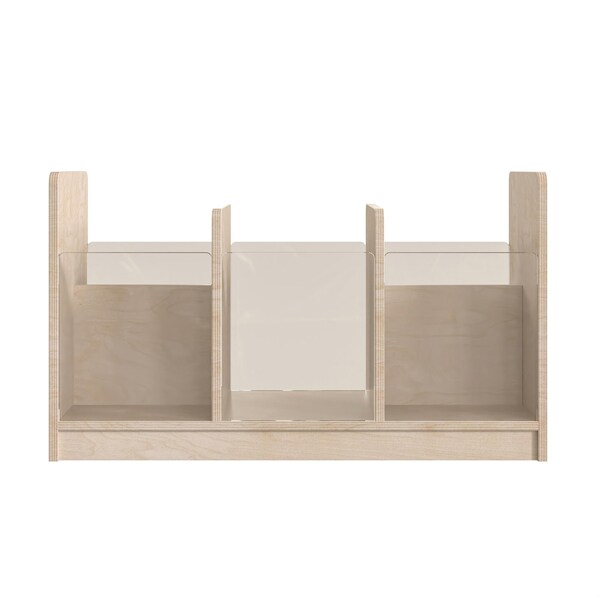 Flash Furniture Bright Beginnings Commercial Grade Modular Double Sided Multipurpose Wooden Classroom Storage Unit with Transparent Sides, Natural - MK-KE24558-GG