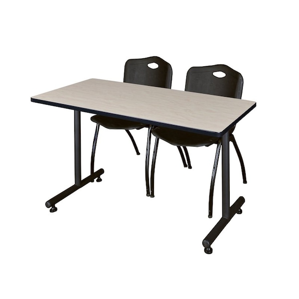 Kobe Rectangle Tables > Training Tables > Kobe Training Table & Chair Sets, 48 W, 30 L, 29 H, Maple - MKTRCT4830PL47BK
