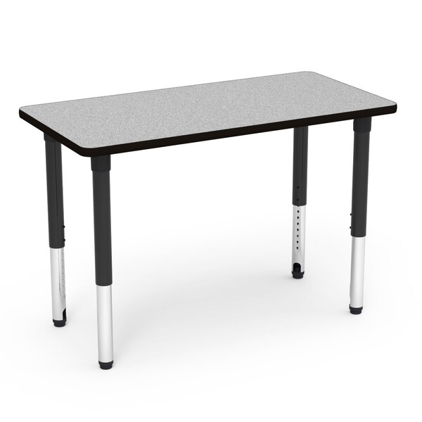 Virco 48 in. W, 24 in. L, 24-32 in. H, Grey Nebula Top / Black Edge - 502448ADJ