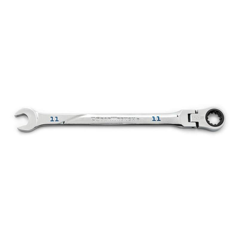 GEARWRENCH 11 mm Metric 120XP Universal Spline XL Flex Head Combination Ratcheting Wrench - 86211