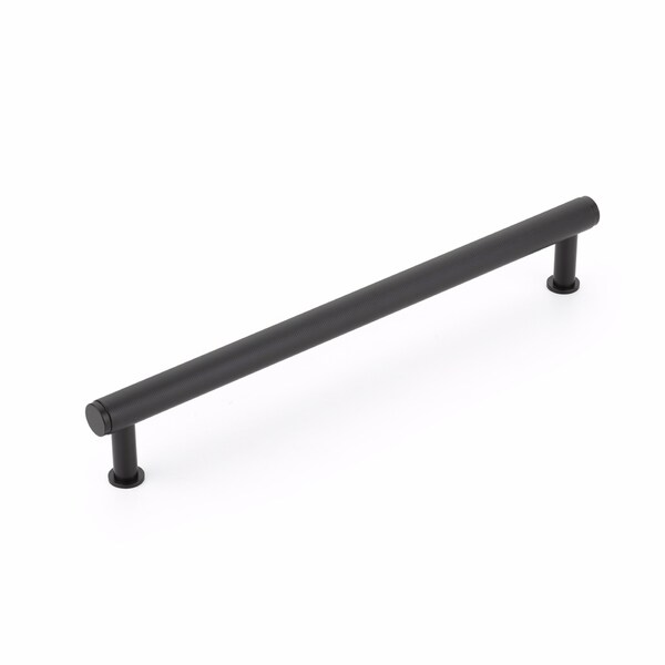 Schaub 12in Center to Center Pub House Knurled Appliance Pull Matte Black Finish - 5012A-MB