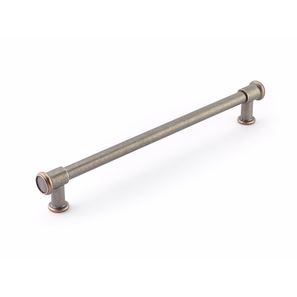 Schaub Steamworks 12in Appliance Pull Distressed Pewter and Copper Finish - 79-12-DP-C