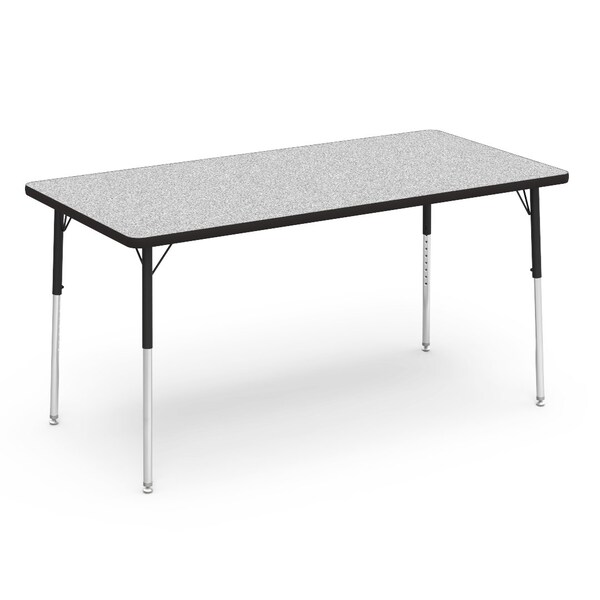 Virco 60 in. W, 30 in. L, 22-30 in. H, Grey Nebula Top / Black Edge - 483060