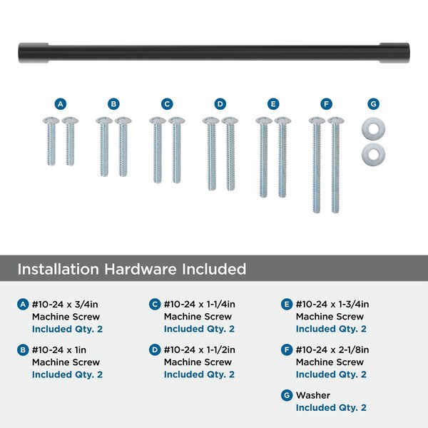 Amerock Riva 12 inch 305mm Center-to-Center Matte Black Appliance Pull - BP55370MB