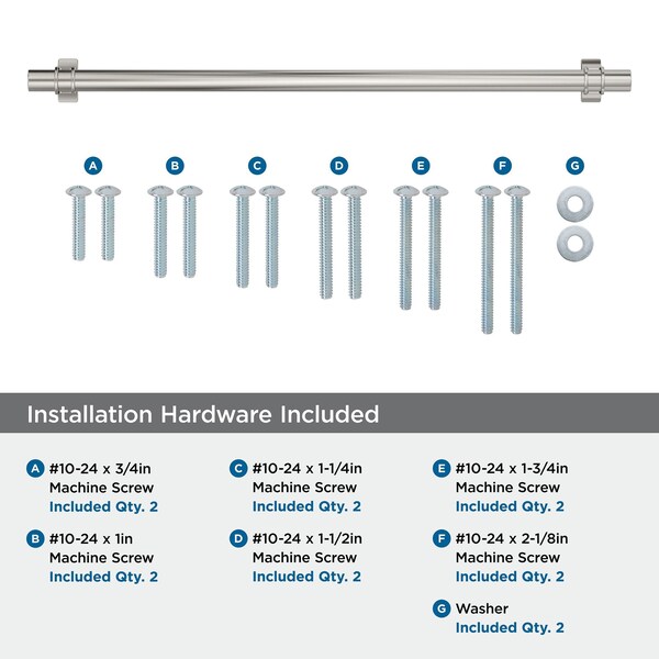 Amerock Davenport 18 inch 457mm Center-to-Center Polished Nickel Appliance Pull - BP36699PN