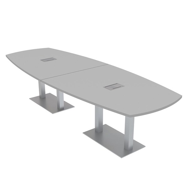 Skutchi Designs 45 in W, 120 in L, 29 in H, Engineered Wood Top, Grey - HAR-ABOT-46X119-DOU-ELEC-XD01