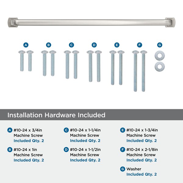 Amerock Surpass 18 inch 457mm Center-to-Center Satin Nickel Appliance Pull - BP55525G10