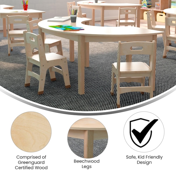 Flash Furniture 29.5 in W, 59 in L, 21 in H, Beechwood, Birch Plywood, Beech - MK-ME088015-GG