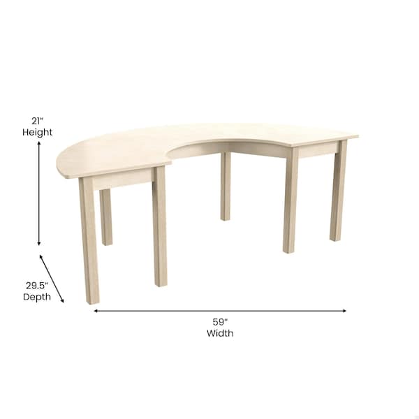 Flash Furniture 29.5 in W, 59 in L, 21 in H, Beechwood, Birch Plywood, Beech - MK-ME088015-GG