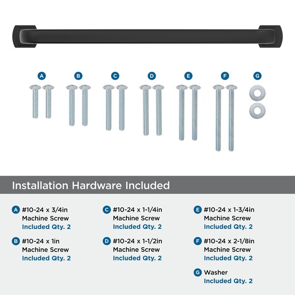 Amerock Surpass 12 inch 305mm Center-to-Center Matte Black Appliance Pull - BP55523FB